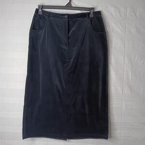 Westbound Petites Long Western Style Black Velvet Skirt Women's Size‎ 14P